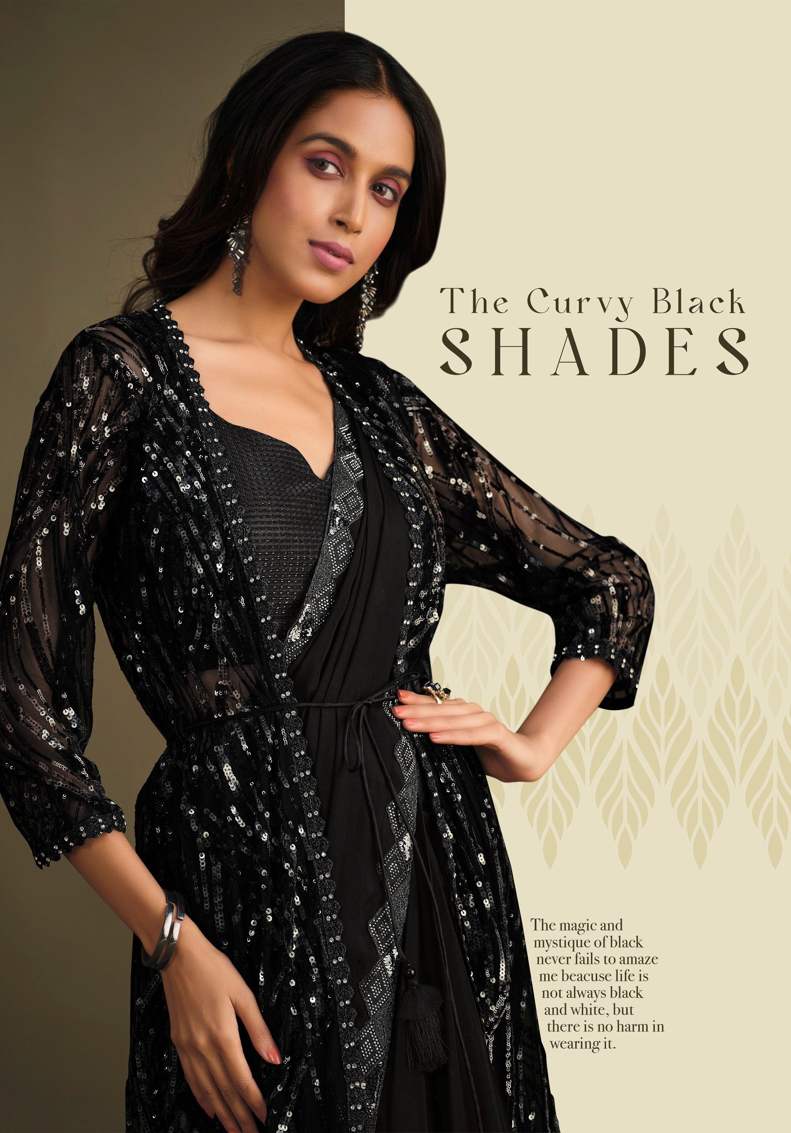 Dance Partywear Fusion Saree with Jacket - Main Image