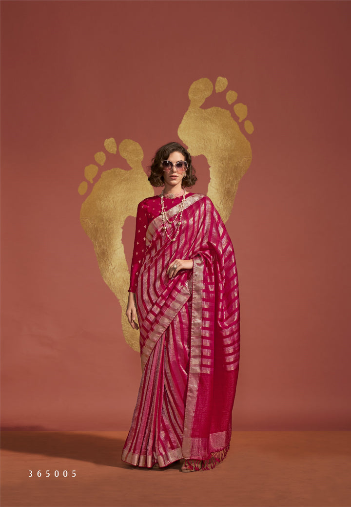 trendy partywear pink silk saree for all occasion