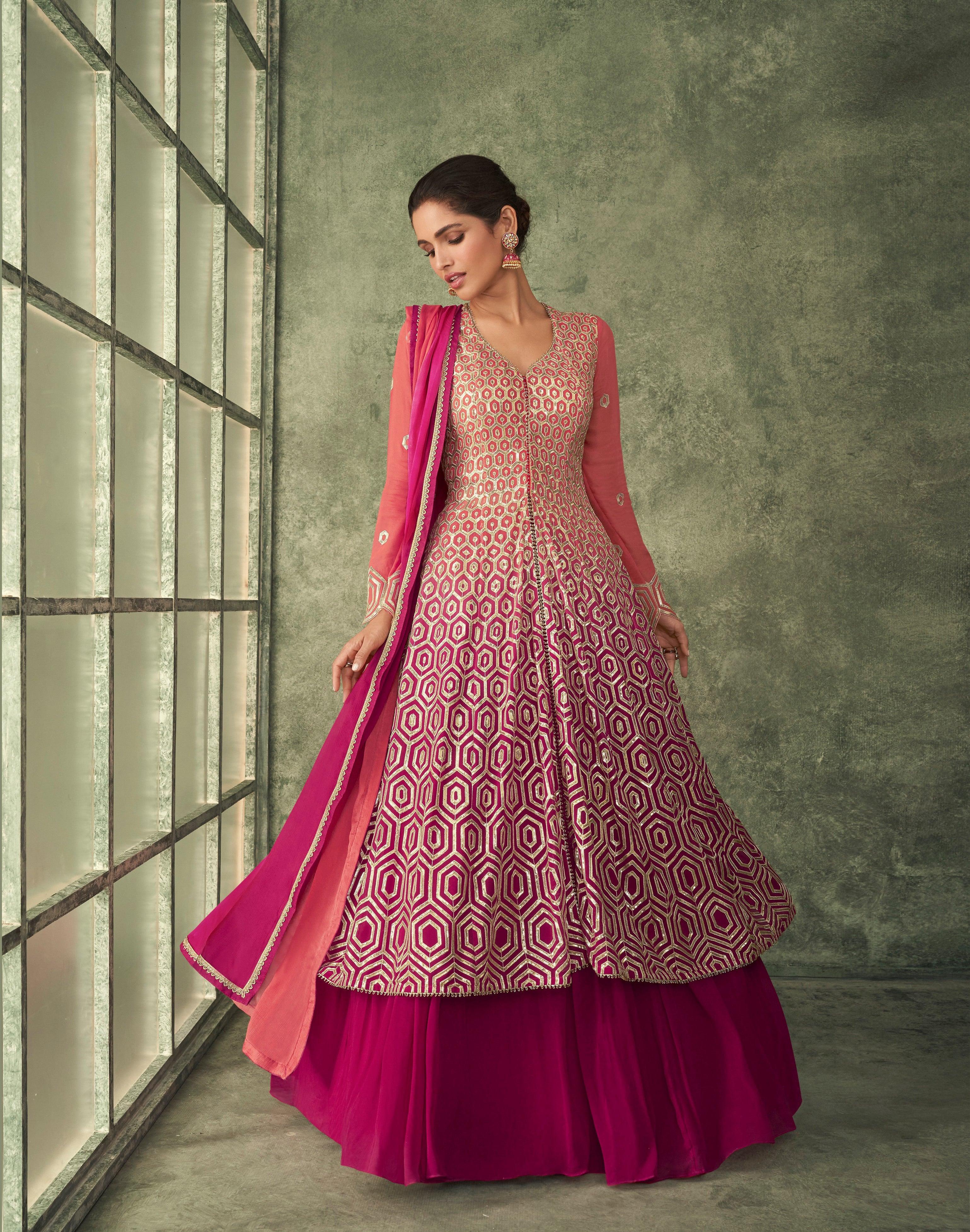 Sangeet Wear Designer Shaded Anarkali Lehenga Fashion Nation