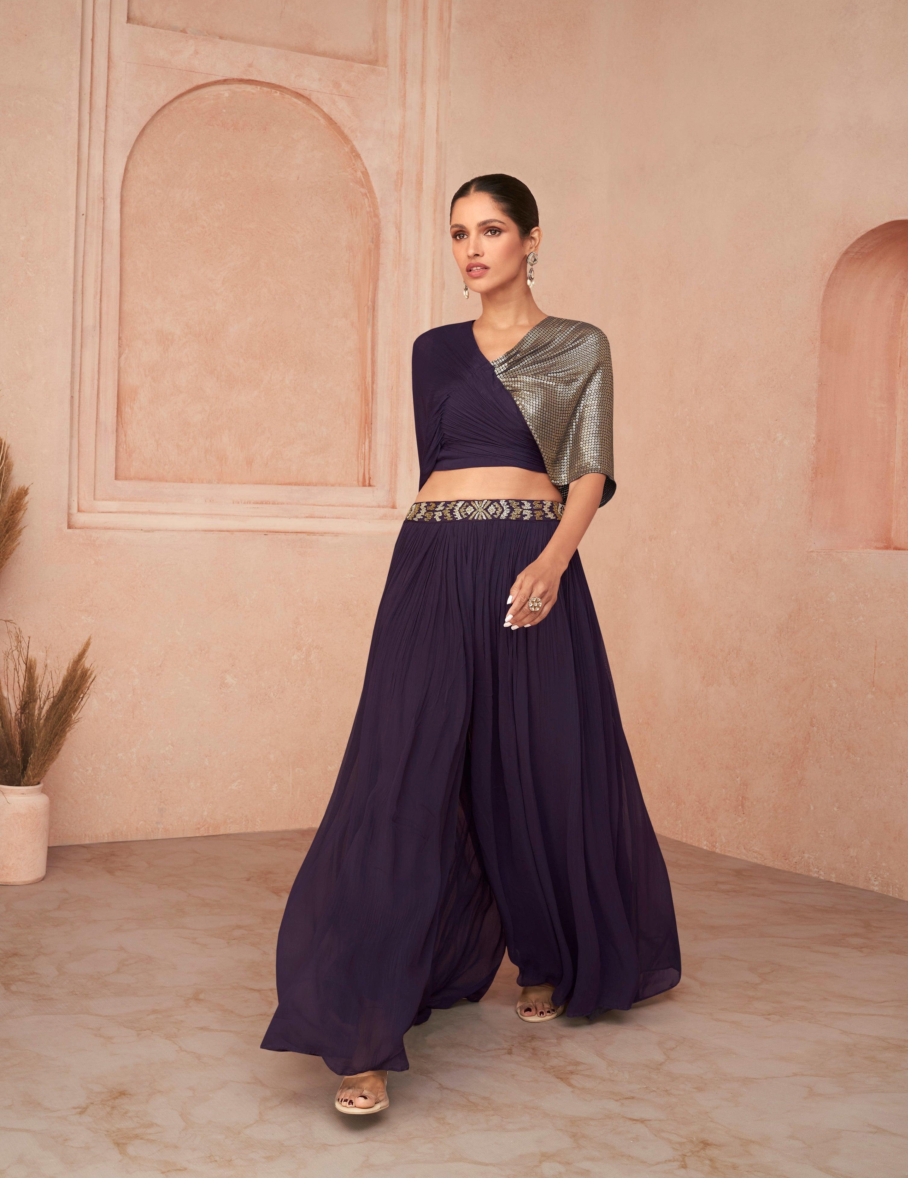 Taara Maroon Printed Viscose Silk Indo-Western Dress for Women – Lakshita