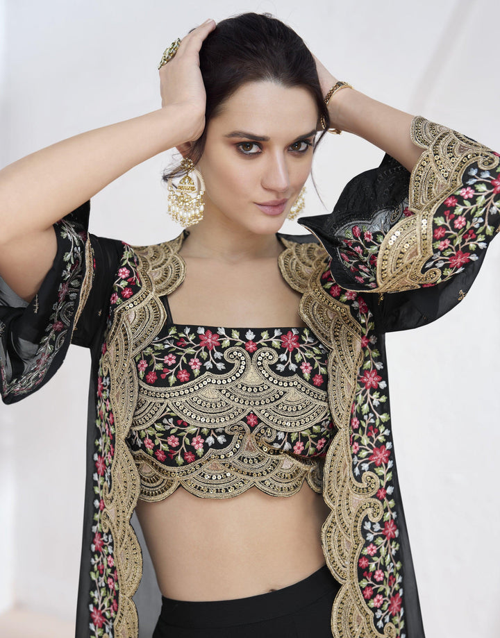 indo western stylish black partywear