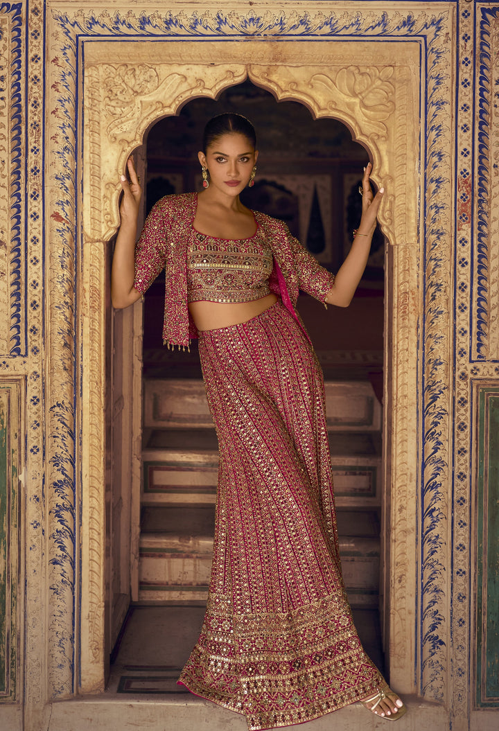 engagement wear fusion partywear in pink