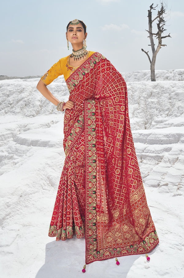 shaadi function wear bandhej patola saree