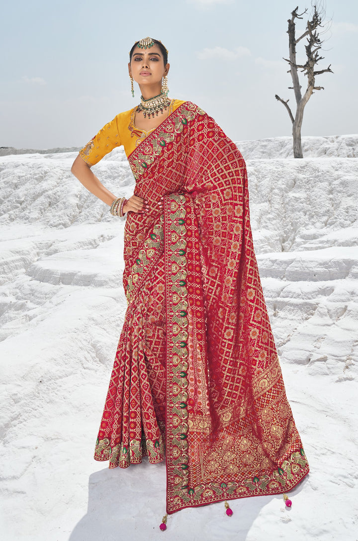 shaadi function wear bandhej patola saree