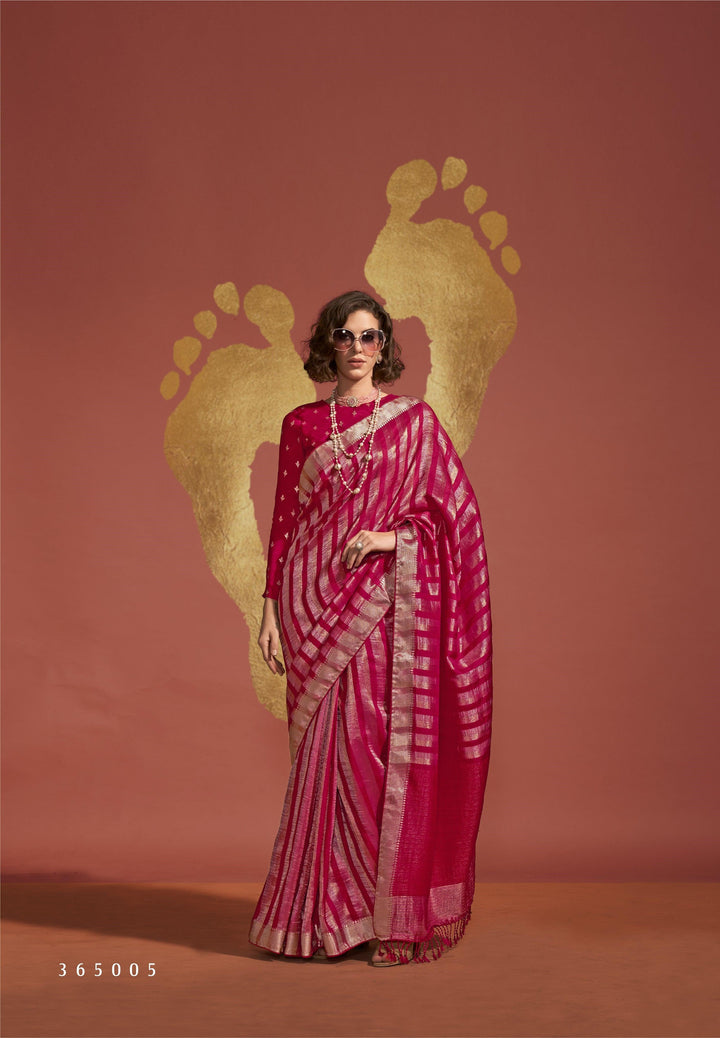 trendy partywear pink silk saree for all occasion