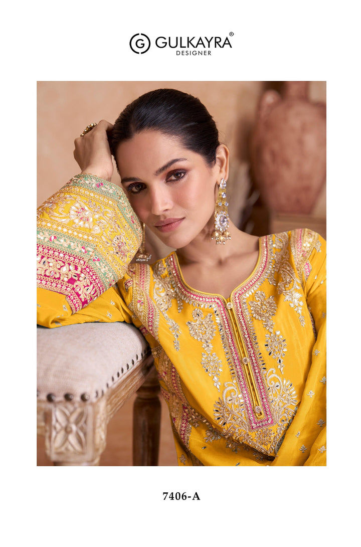 Haldi Function Wear Kurta Palazzo Suit - Fashion Nation