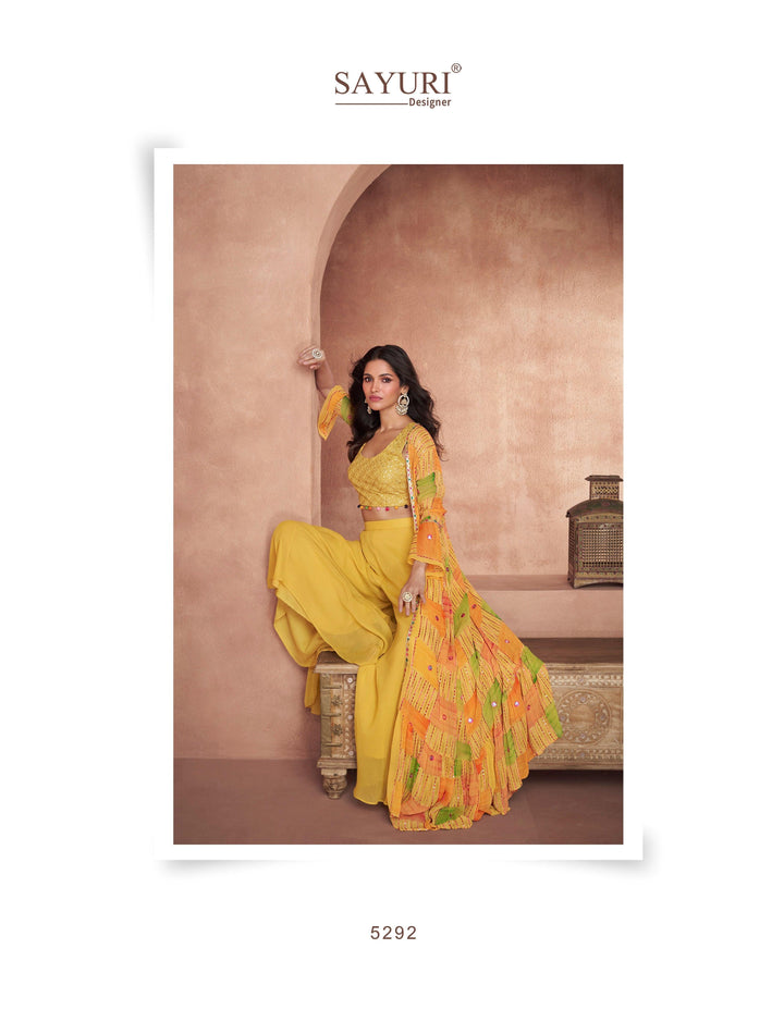 Haldi Party Indo Western Palazzo Shrug Set - Fashion Nation