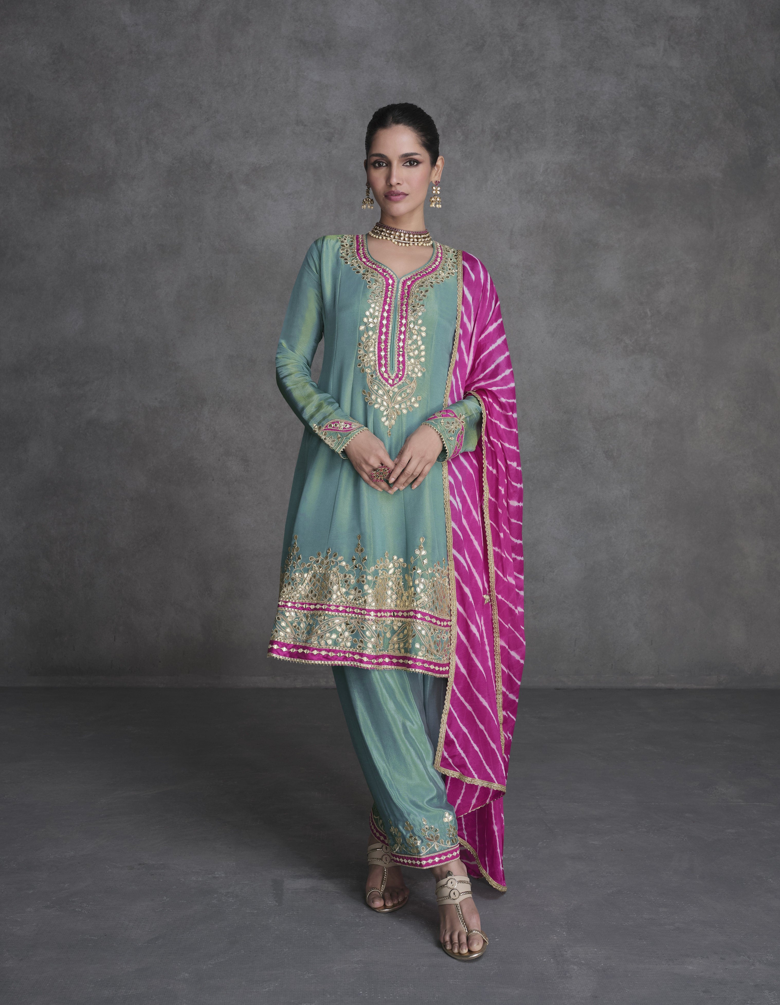 ANAYA-Persian Rose and Champagne Girls Salwar Suit with Kajuri Pants –  Aarika's Closet
