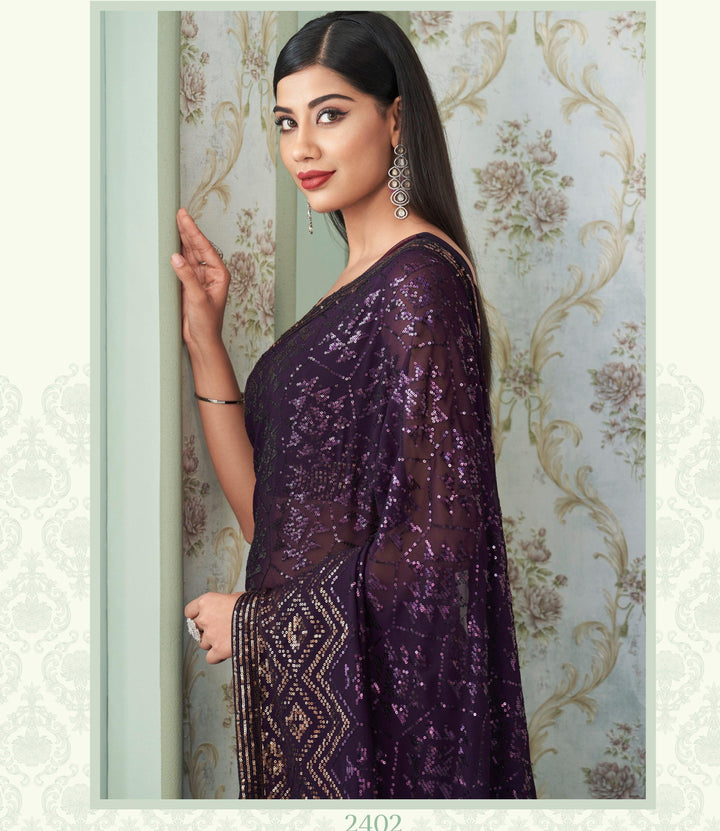 Party Wear Designer Sari - Fashion Nation