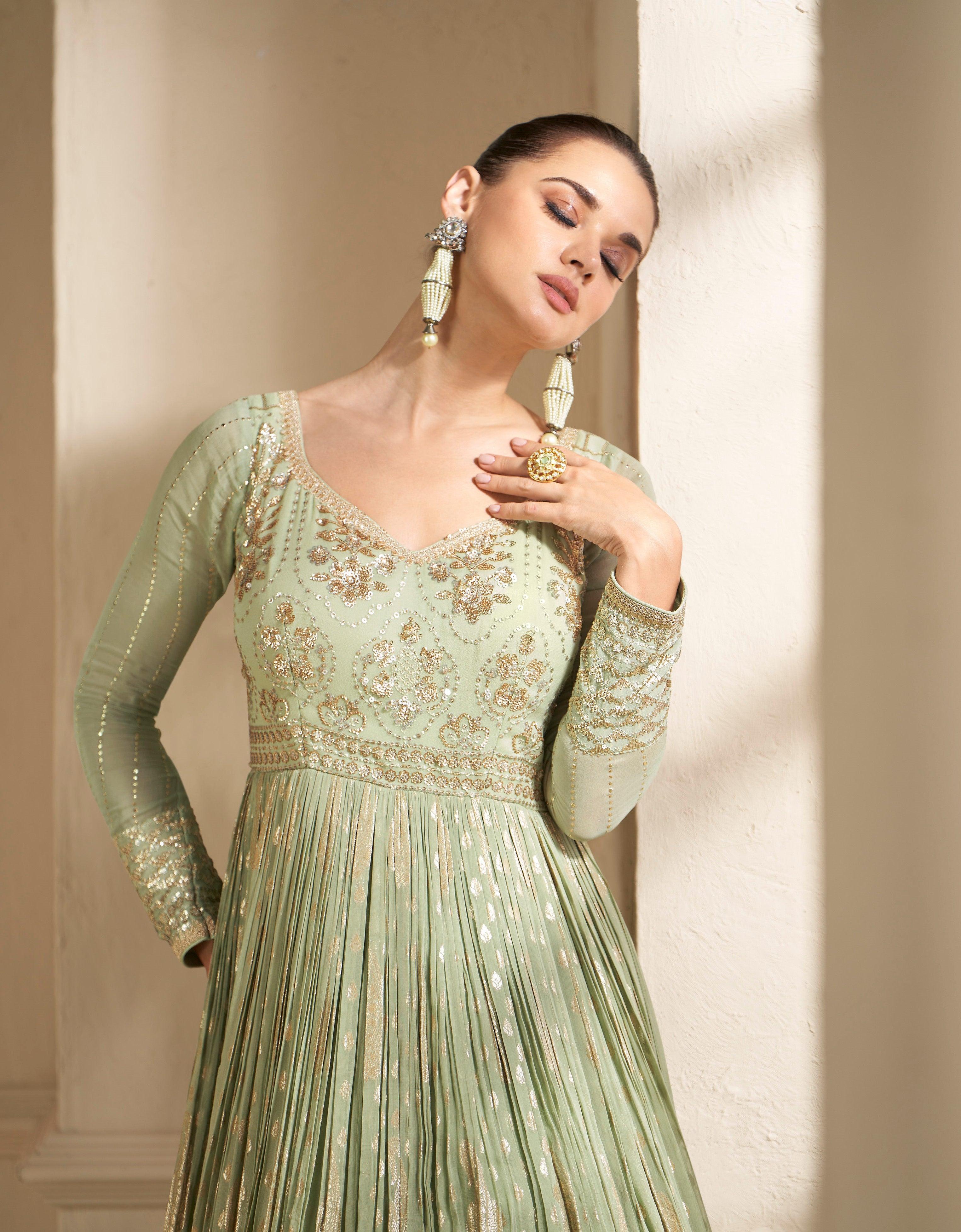 Bollywood Stylish Designer Anarkali Gown Suits Pakistani Engagement  Function Wear Thread Embroidery Work Anarkali Shalwar With Dupatta Dress -  Etsy