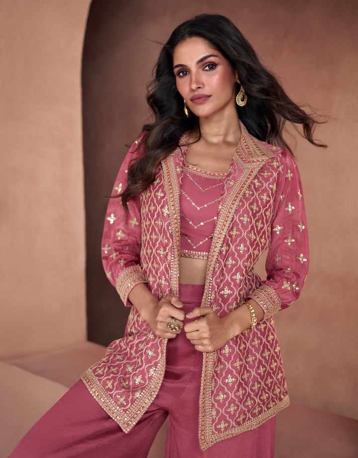 Party Wear Indo Western Palazzo with Jacket Fashion Nation