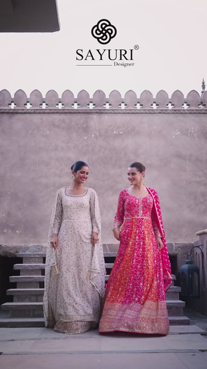 Stunning BackLess White Anarkali Gown,Readymade Indian Bridesmaid Wedding  Outfit | eBay