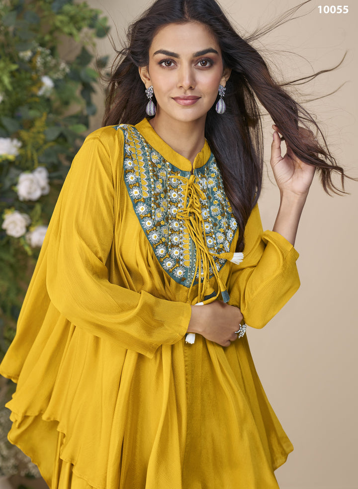 marriage haldi fashion wear in yellow