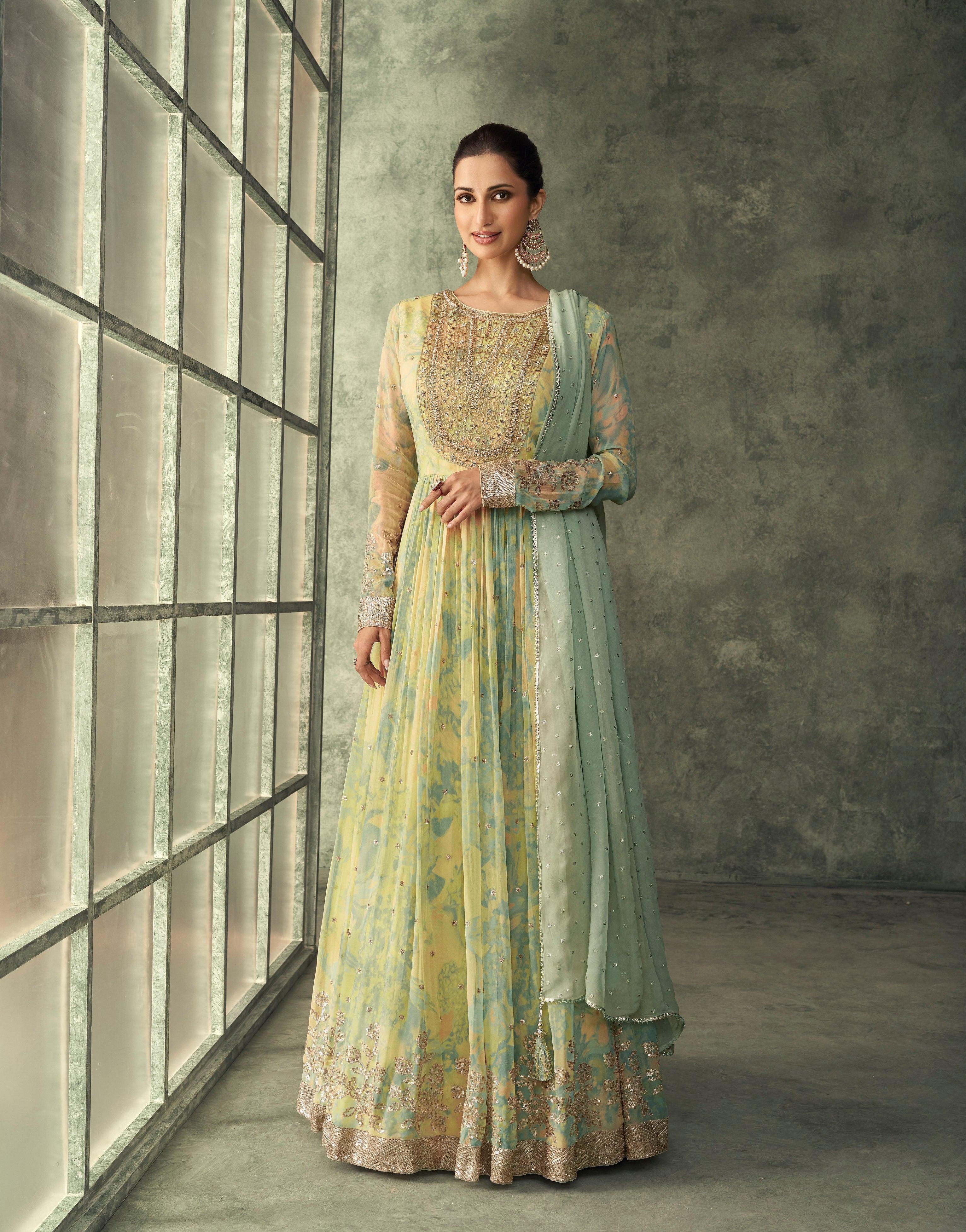 Buy Pickle Green Anarkali Dress online-Karagiri – Karagiri Global