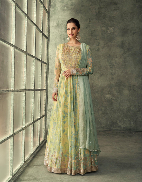 Sagaai Special Indo Western Anarkali Gown - Fashion Nation