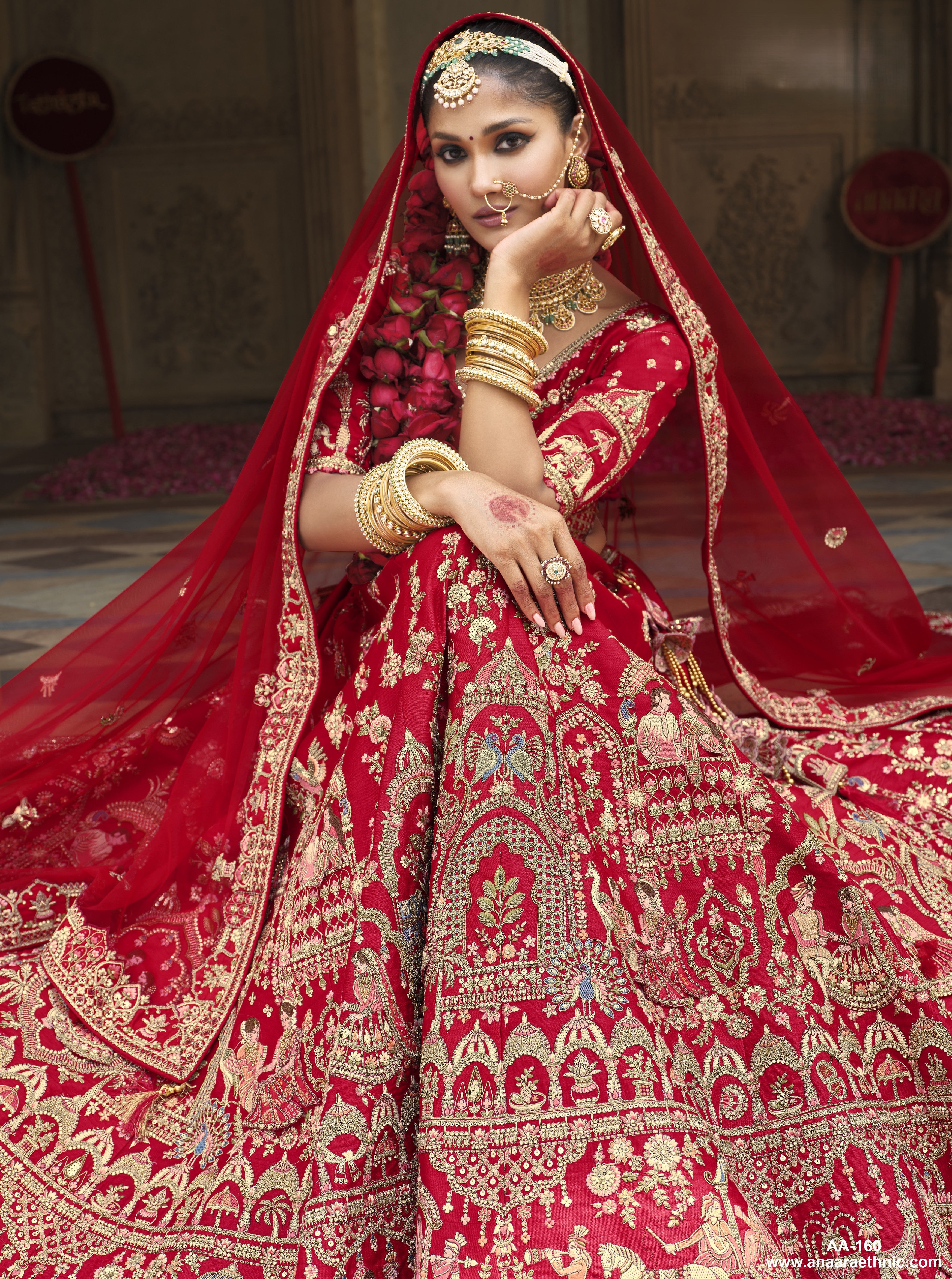 Deep Red Bridal Lehenga