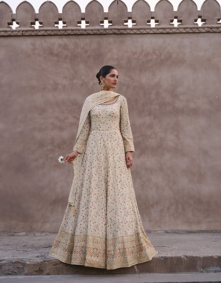 designer fashionable indo western party gown