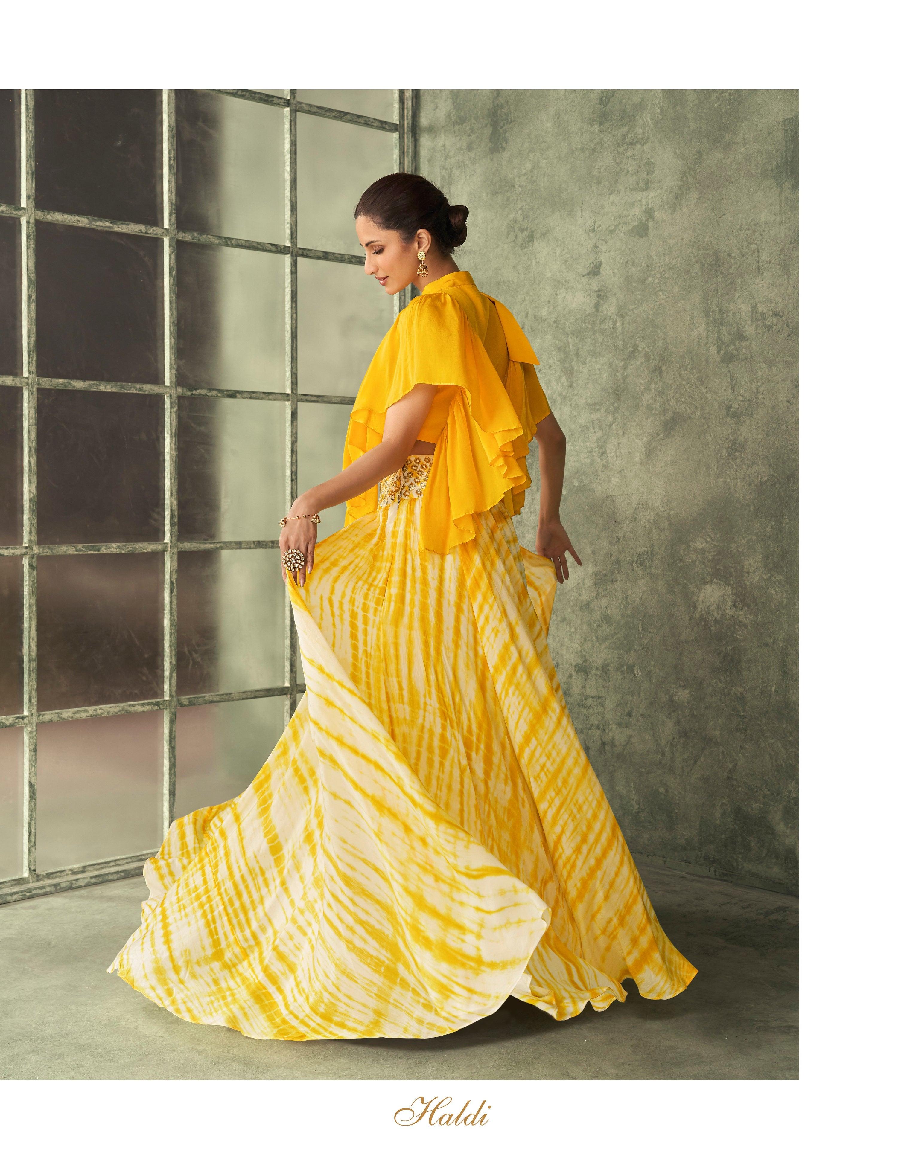 Bollywood Indo Western Dresses in Yellow Colour