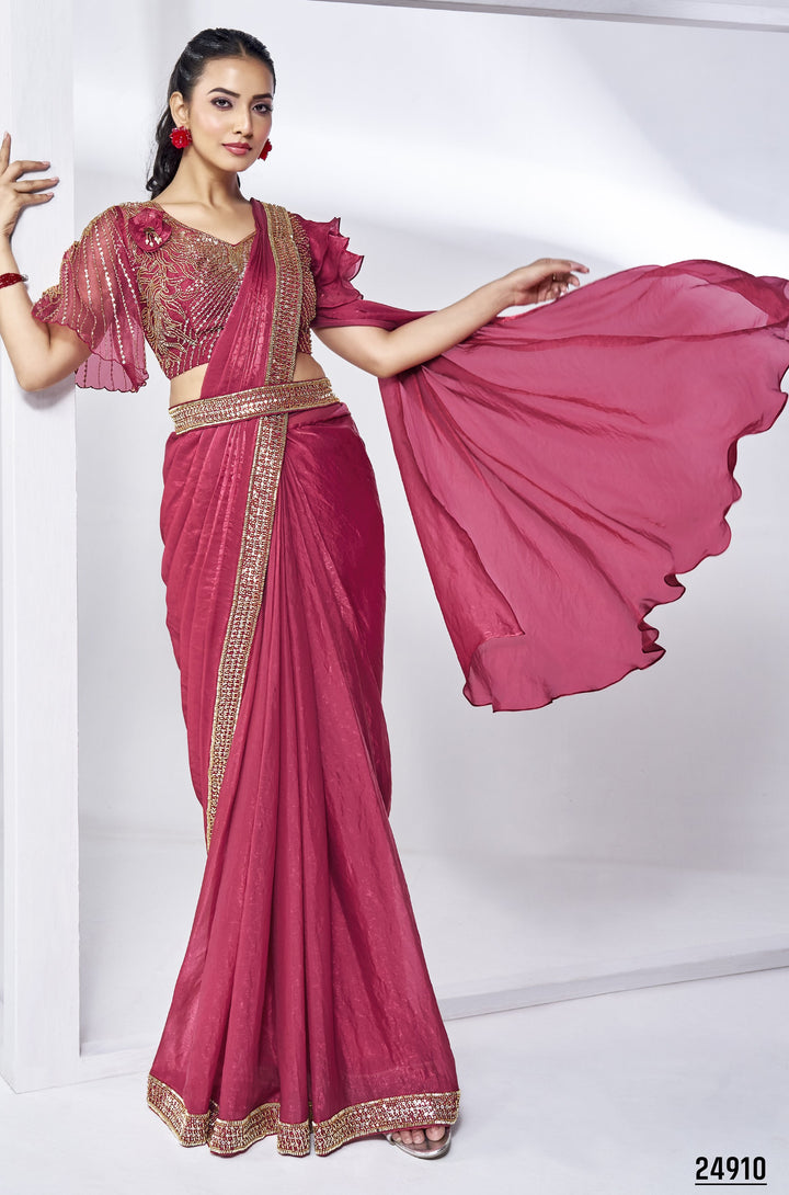 destination wedding party sari