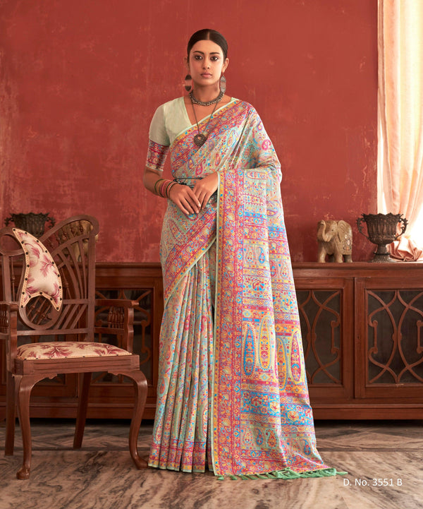 Afternoon Functions Wear Pashmina Saree - Fashion Nation