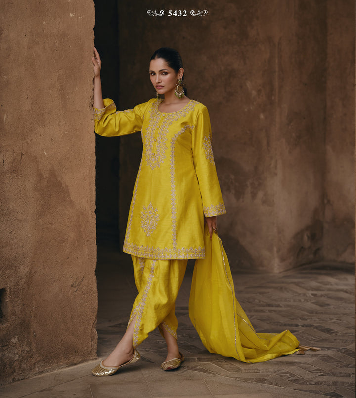marriage partywear in yellow