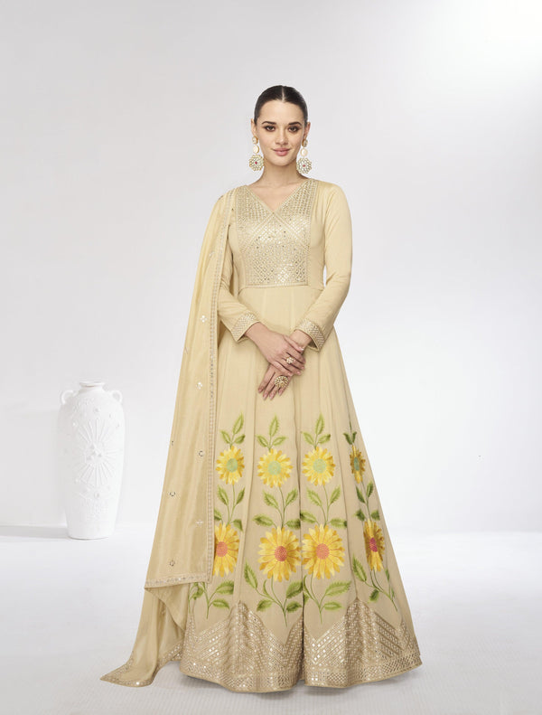 summer special silk anarkali gown