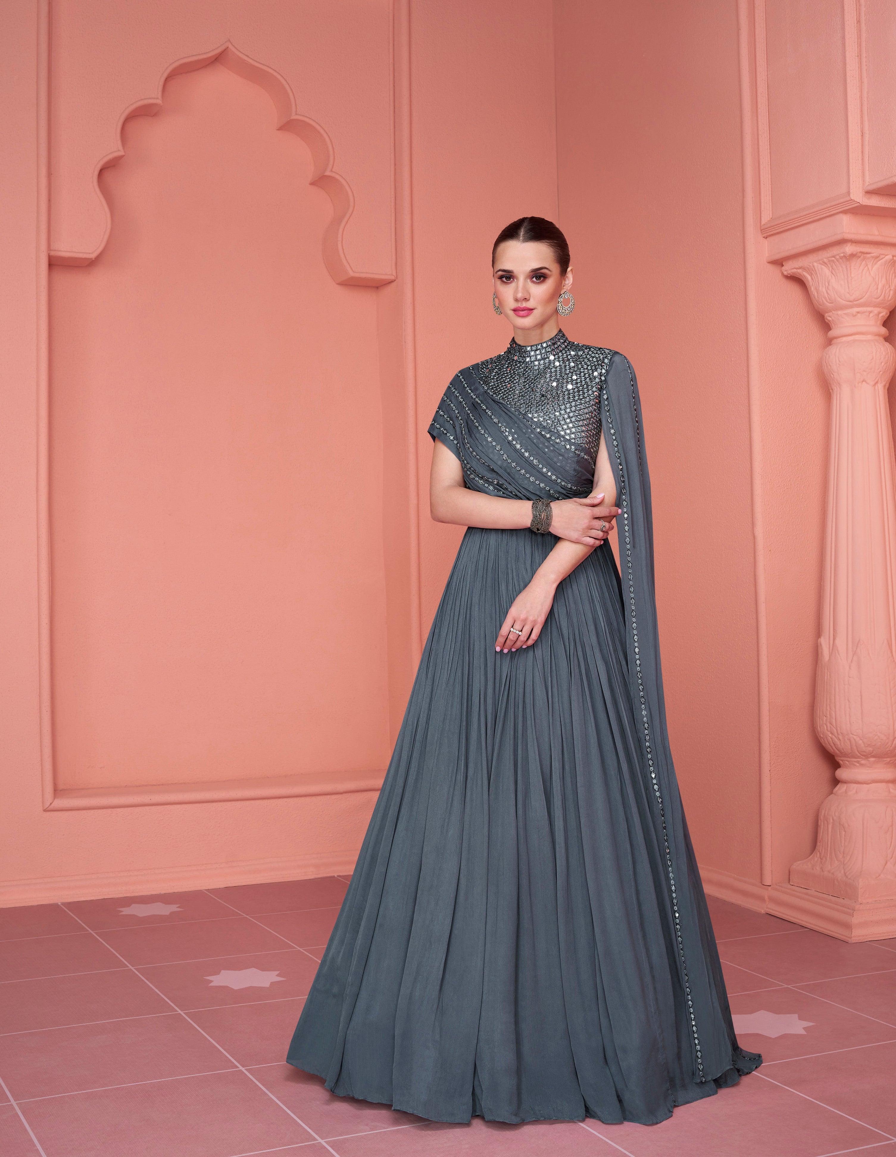 Gown . It's Indo-Western | Evening gowns, Gowns, Gowns dresses