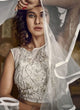 Delicate Indo Western TH061 Designer Cocktail Wear White Net Silk Lehenga Style Gown - Fashion Nation