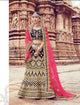 Attractive ZIK10006 Bridal Navy Blue Pink Velvet Net Lehenga Choli - Fashion Nation