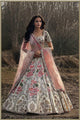Pretty JI1011 Delicate Off-White Peach Banarasi Silk Net Lehenga Choli - Fashion Nation