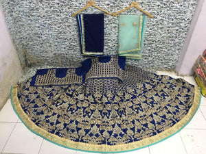 Fabulous JI1015 Latest Blue Banarasi Silk Net Lehenga Choli - Fashion Nation