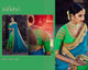 Charming Kimora SA1051 Designer Blue Green Tussar Silk Saree - Fashion Nation