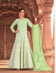Classy KS1056 Lucknowi Sea Green Georgette Floor Length Anarkali Gown by Fashion Nation