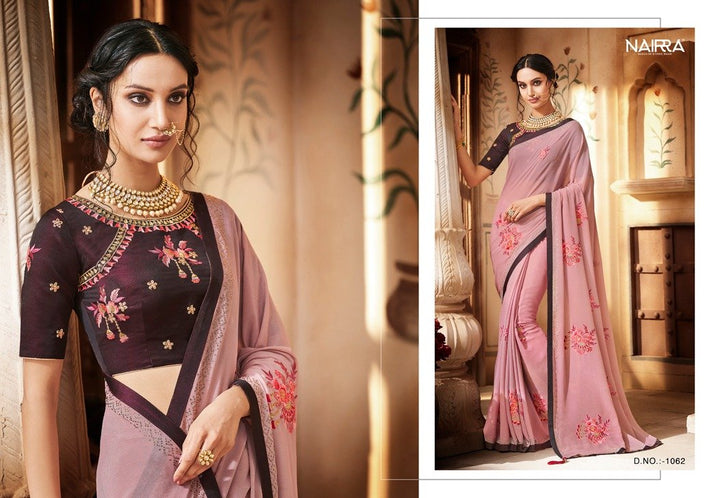 Suave Nakkashi NAK1062 Designer Pink Burgundy Silk Saree - Fashion Nation