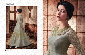 Dressy NAK11047 PartyWear Indo Western Grey Jute Silk Net Anarkali Gown - Fashion Nation