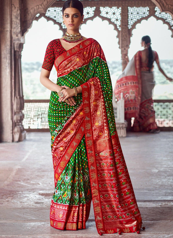 Mehndi Special Designer Patola Saree - Fashion Nation