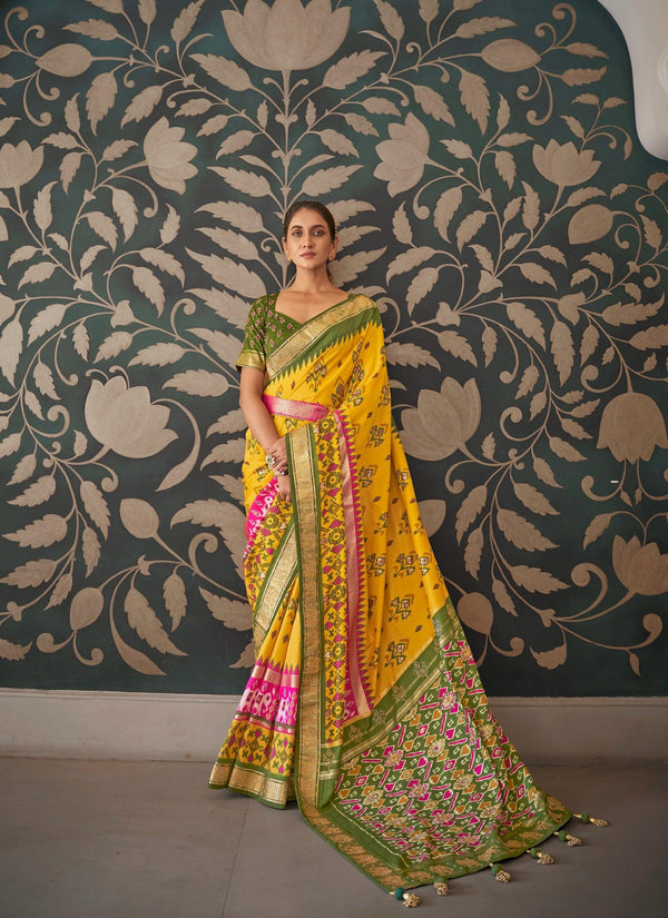 Mehendi Function Wear Patola Saree - Fashion Nation