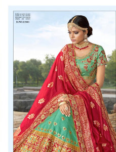 Bridal MAI12001 Designer Aqua Banarasi Jacquard Silk Lehenga Choli - Fashion Nation