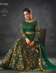 Superb Indo Western K12061 Green Raw Silk Anarkali Gown - Fashion Nation