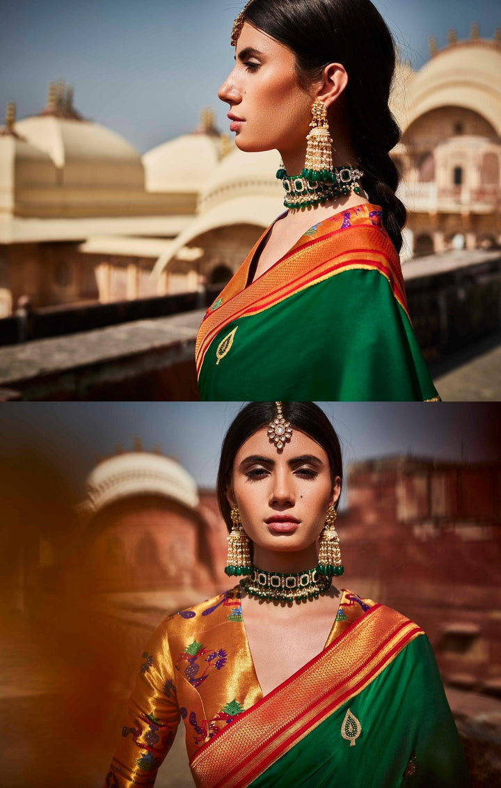 Mehendi Special Traditional Designer Saree - Fashion Nation