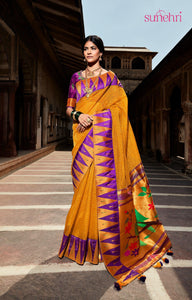 Haldi Party Wear Designer Silk Saree by Fashion Nation