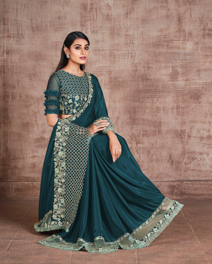 Cocktail Party Wear Designer Saree - Fashion Nation