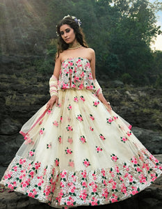Bridal Party Wear AD3602 Designer Off-White Net Lehenga by Fashion Nation