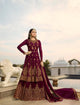 Embroidered Fusion Wear NIT3805 Purple Georgette Anarkali with Lehenga - Fashion Nation