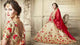 Finest NAK4085 Designer Nakkashi Red Chiffon Beige Handloom Silk Lehenga Saree - Fashion Nation