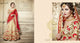 Finest NAK4085 Designer Nakkashi Red Chiffon Beige Handloom Silk Lehenga Saree - Fashion Nation