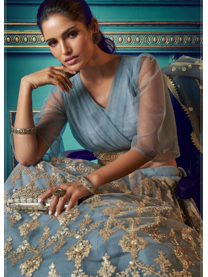 Wedding & Functions Wear Net Ruffled Lehenga Choli - Fashion Nation