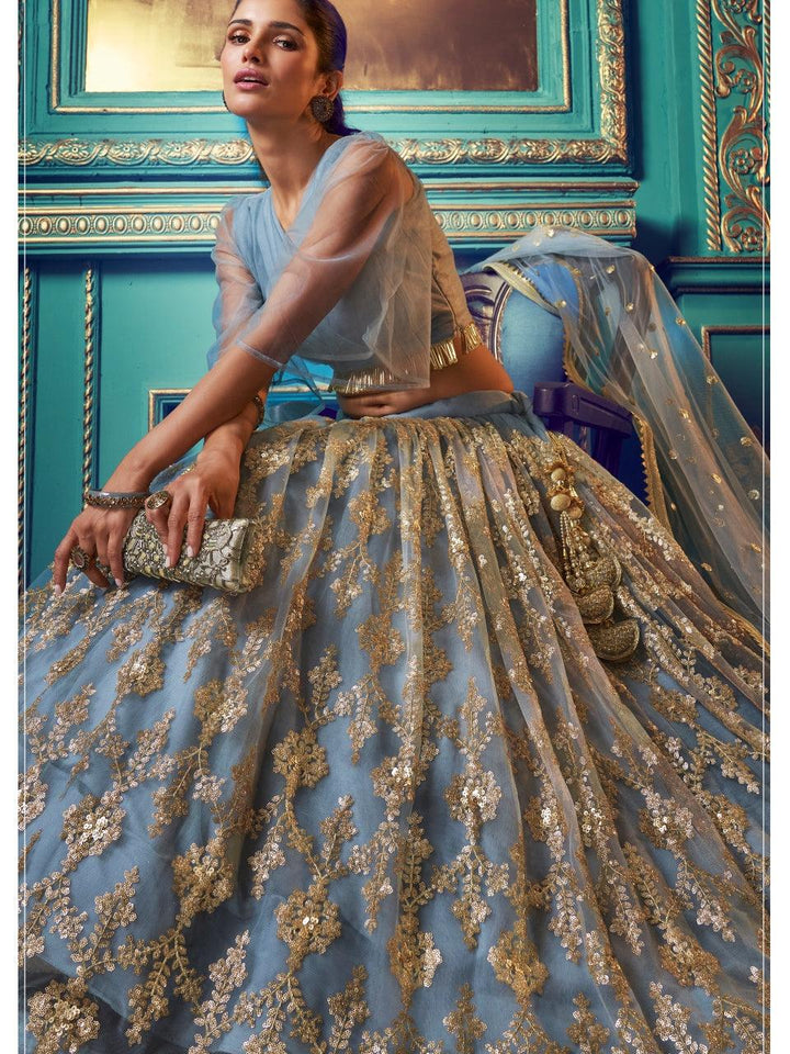 Wedding & Functions Wear Net Ruffled Lehenga Choli - Fashion Nation