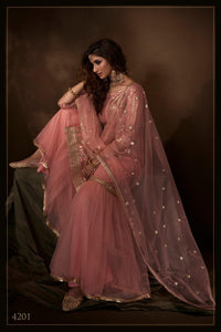 Festival Wear Pink Net Designer Sharara Suit for Online