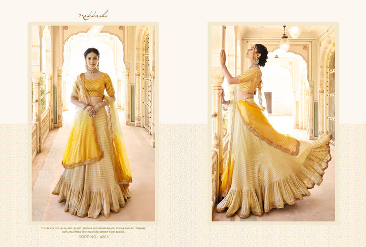 Sangeet Special Nakkashi Jacquard Lehenga Choli - Fashion Nation